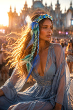 HAIRRIBBON 'AZURE FEATHER CROWN'